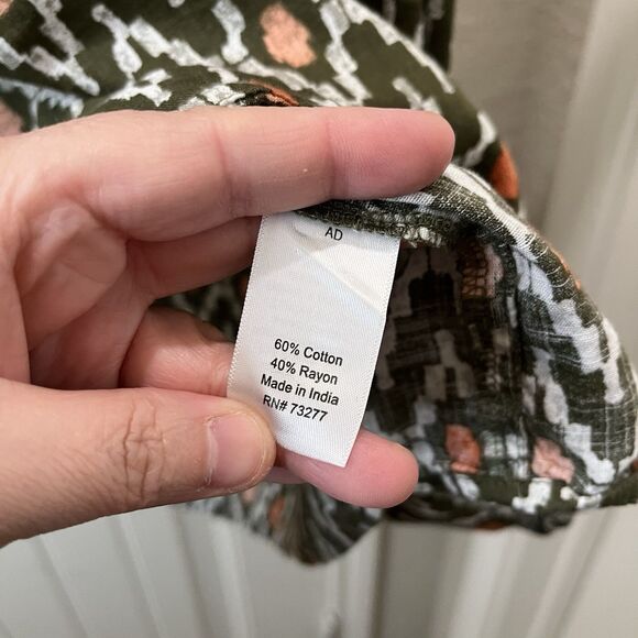 Sonoma Geometric Green Sleeveless Boho Top Keyhole Back Womens Size 2X - Picture 5 of 9